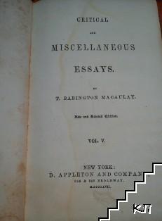 Critical and Miscellaneous Essays. Vol. 5 (Допълнителна снимка 1)