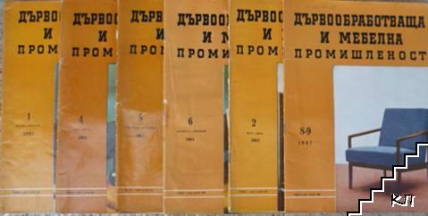 Дървообработваща и мебелна промишленост. Бр. 1, 4-6 / 1964. Бр. 2 / 1965. Бр. 8-9 / 1967