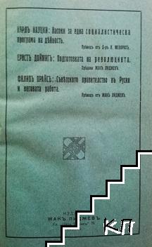 Насоки за една социалистическа програма на дейность / Подготовка на революцията / Съветското правителство въ Русия и неговата работа