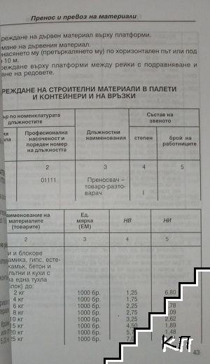 Трудови норми в строителството. Том 1: Пренос и превоз на строителни материали (Допълнителна снимка 1)