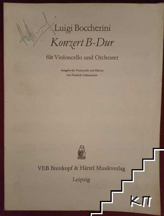 Konzert B-Dur für Violoncello und Orchester. Ausgabe für Violoncello und Klavier