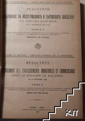 Резултати отъ преброяване на индустриалните и търговските заведения въ Царство България на 31 декемврий 1926 год. Книга 2: Резултати по градове