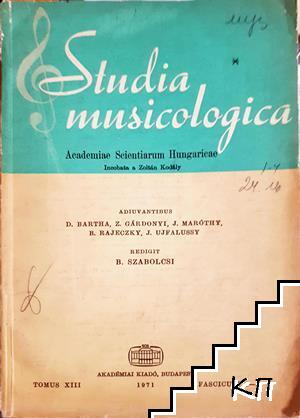 Studia Musicologica Academiae Scientiarum Hungaricae