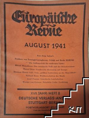 Europäische Revue. Heft 8 / August 1941